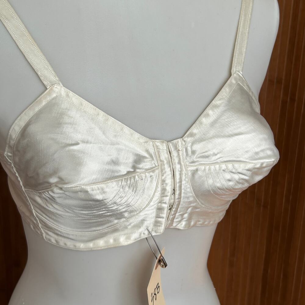 Vintage 1950s Arlux Paris Satin Cone Bra Size 38B